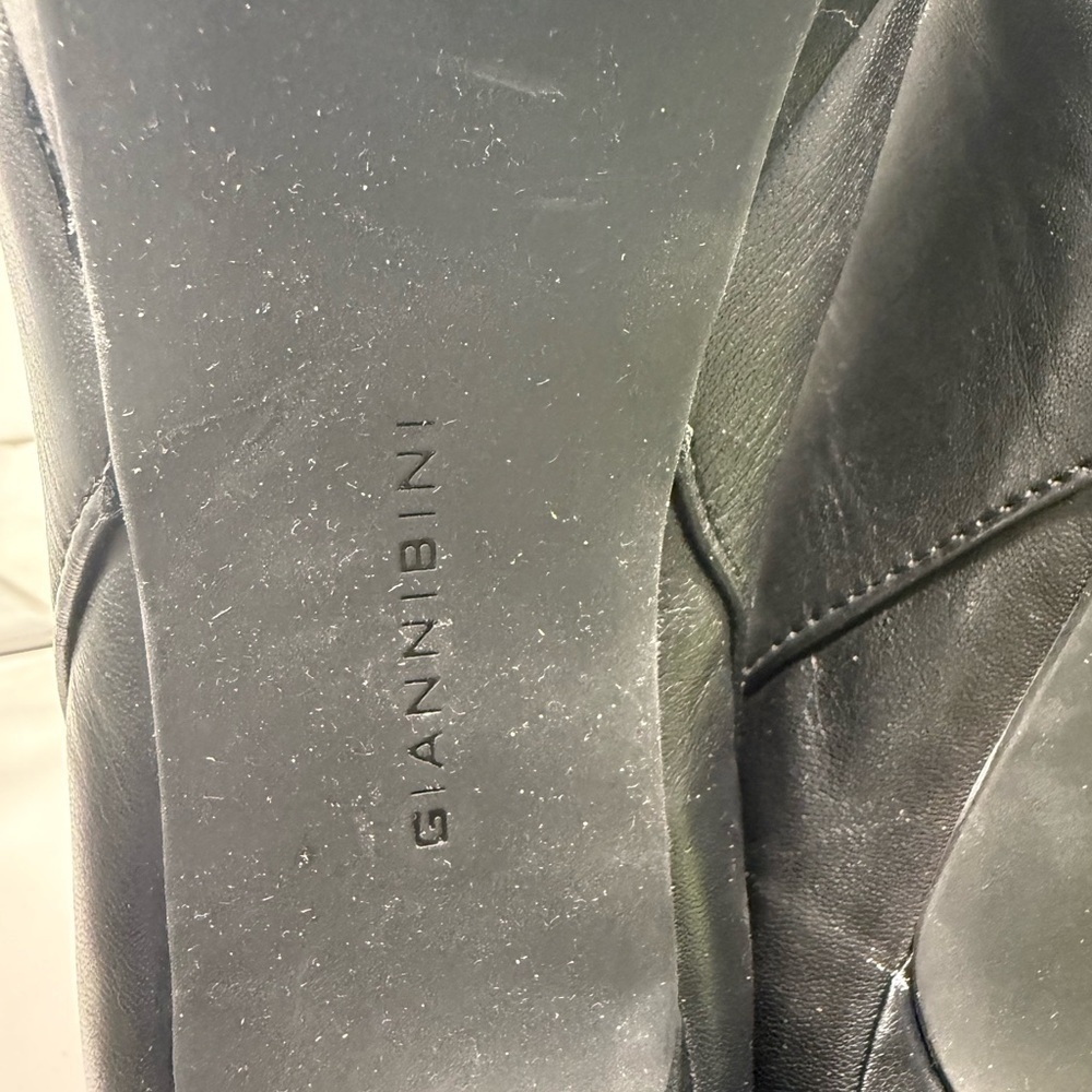 Gianni Bini Sz 7 Black Leather Nikki Platform Stiletto Booties With Box Clasic - Picture 10 of 13
